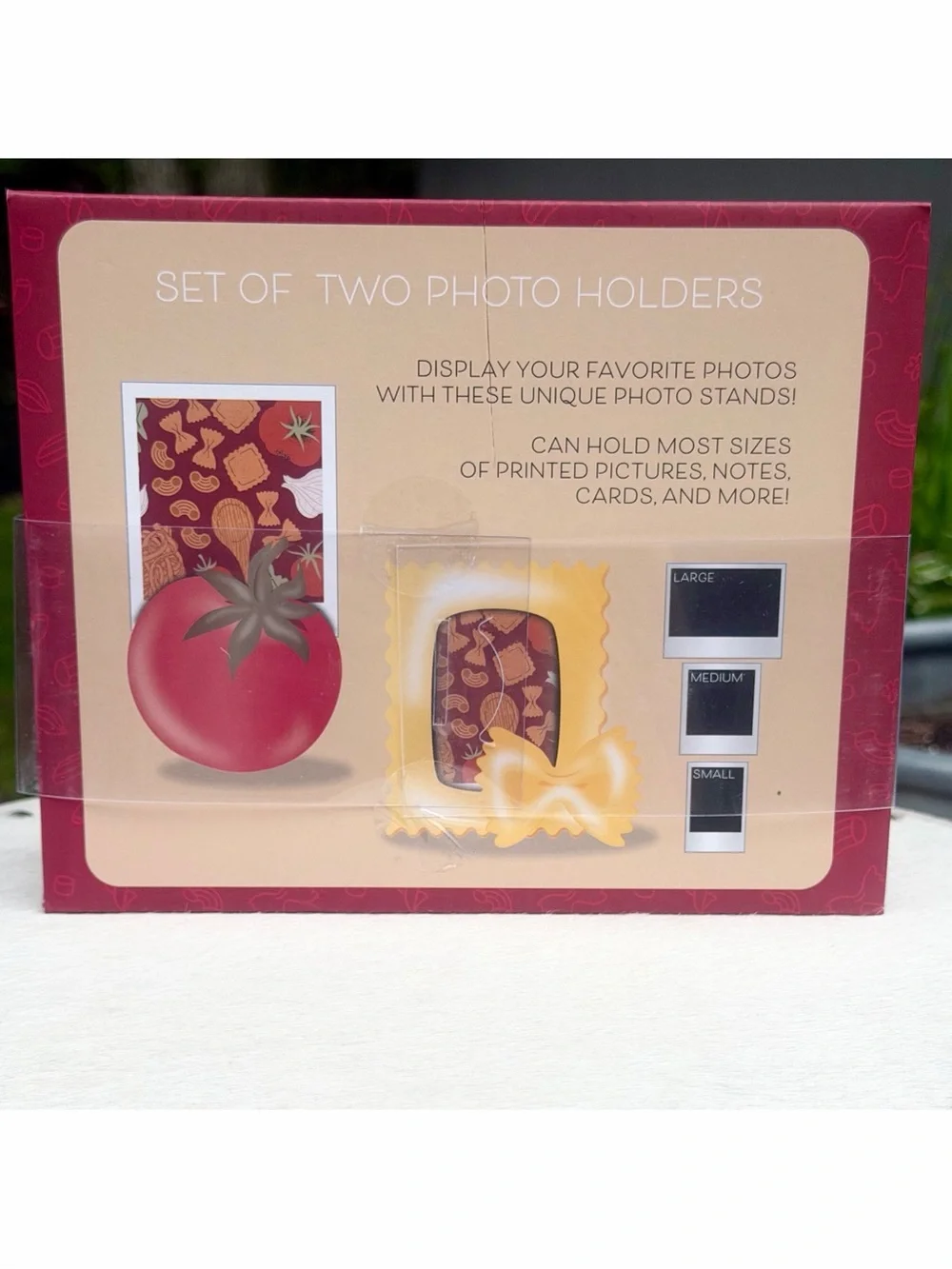Mellow & Mod Italian Foodie Photo Holders Tomato & Pasta Picture Frame Gift Set